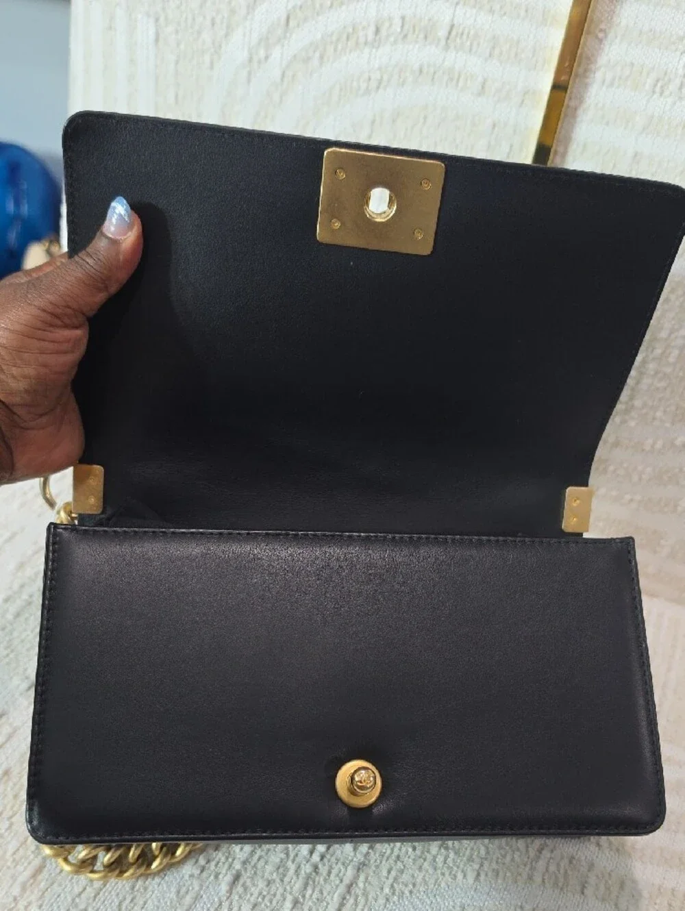 CHANEL Black Quilted Shoulder & Top Handle Bag with Gold Hardware